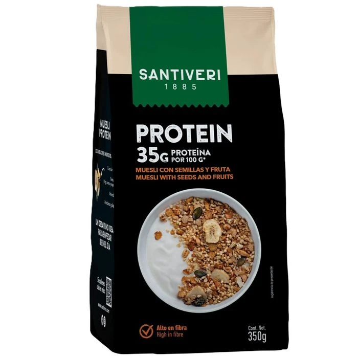 Santiveri Protein Muesli Seeds and Fruit 350g High Protein Breakfast Cereal - Santiveri