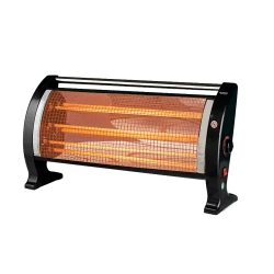 Sizzler Electric Quartz Heater 2700W, 3 Heating Elements, Black & Chrome – Fast Radiant Heat with Safety Features for Home & Office