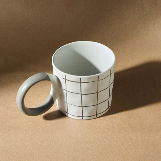 Karaca Oslo White Mug 420ml Ceramic Coffee Cup for Tea and Beverages - karaca - Image 3