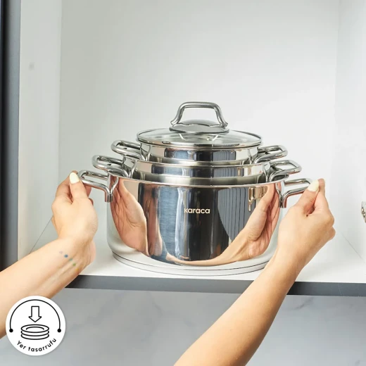 Karaca Belgrad 15 Piece Stainless Steel Cookware Set for Kitchen - karaca - Image 9