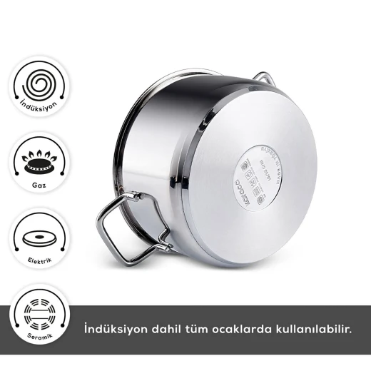 Karaca Belgrad 15 Piece Stainless Steel Cookware Set for Kitchen - karaca - Image 6