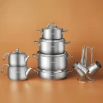 Karaca Belgrad 15 Piece Stainless Steel Cookware Set for Kitchen - karaca