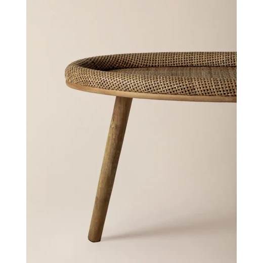 Madame Coco Perla Rattan Coffee Table, Natural Finish, Exquisite Woven Design, Durable Construction, Perfect for Living Room, Dimensions: 77cm x 41cm x 39cm, Stylish Home Decor - Madame COCO - Image 4