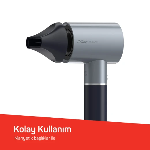 Arzum Ionic Hair Dryer 1600W Professional Black with Magnetic Attachments - Arzum - Image 8