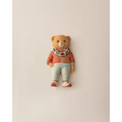 Madame Coco Pour Bear Rezin Refrigerator Magnet, Salmon Color, 4x8 cm
