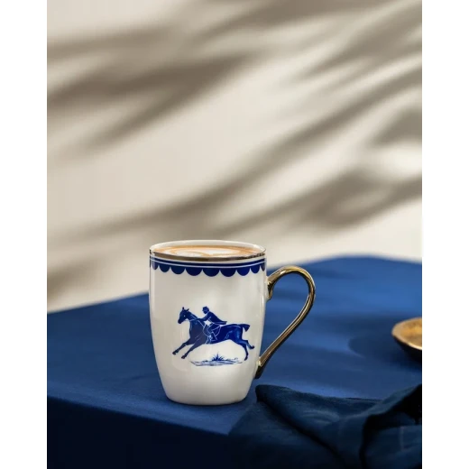 Madame Coco Mila Mug Blue and White Ceramic Coffee and Tea Cup 360 ml Ideal for Daily Use and Enjoying Hot Beverages Elegant Design for Home or Office - Madame COCO - Image 6