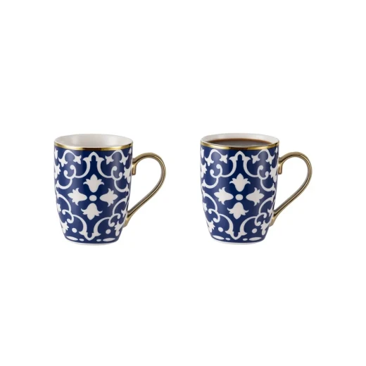 Madame Coco Karmen Blue and White Ceramic Coffee Mug 360ml: Elegant Design for Coffee, Tea, and Beverages; Durable and Stylish for Everyday Use, Perfect 12 oz Mug - Madame COCO - Image 3
