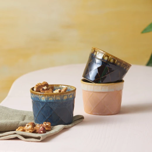 Karaca Jodi Pink Ceramic Dessert Bowl Set 8 cm Diameter Ideal Serving Dishes for Desserts and Small Portions Stylish Design for Everyday Use and Special Occasions - karaca - Image 3