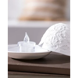 Madam Coco Chalour Decorative LED Candle Holder with 20 Warm White LEDs for Elegant Home Decor, Battery Operated 12x8 cm