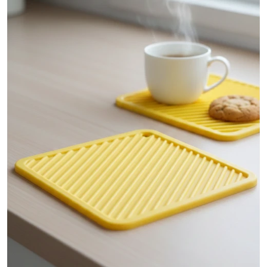 G.Duck Silicone Heat Insulation Mat – High-Temperature Resistant Trivet – Non-Slip Double-Sided Pot Holder for Dining Tables & Kitchen Countertops 13.5 x 13.5 cm - G.Duck - Image 2
