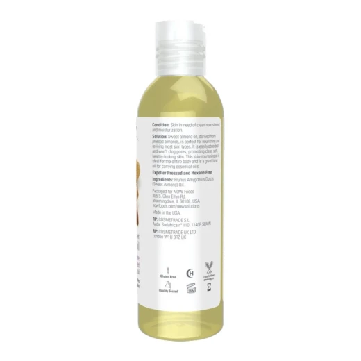 NOW Foods Solutions, Sweet Almond Oil, 100% Pure Moisturizing Oil (118 ml) - Now - Image 4