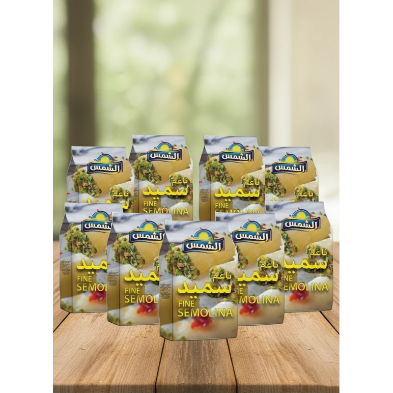 Al-Shams Fine Semolina – Wholesale Pack 10 x 1250g – Premium Finely Milled Wheat – Perfect for Basbousa, Pastries, and Traditional Couscous - Al Shams