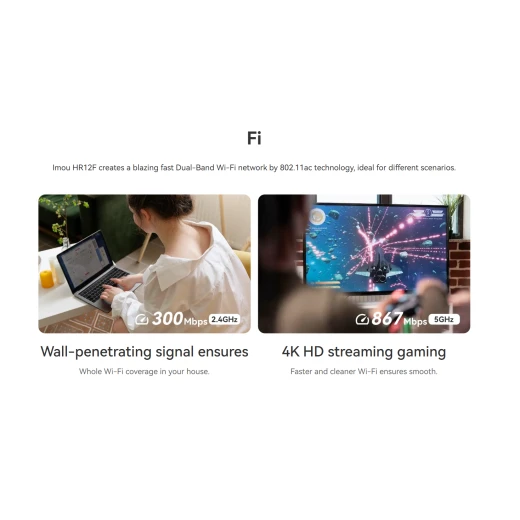 كاميرا أمان منزلية ذكية Imou HR12F تعمل بتقنية الواي فاي: دقة 1080 بكسل عالية الوضوح، تتبع تلقائي، كشف الحركة البشرية، رؤية 360 درجة، واي فاي بتردد 2.4 جيجاهرتز، رؤية ليلية، لون أسود، للاستخدام الداخلي والخارجي - إيمو - Image 4