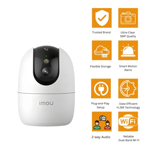 Imou Ranger 2 Pro 5MP White Indoor Security Camera, Pan Tilt, 2.4GHz WiFi - Image 11