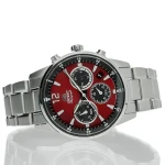 Orient Sports Chronograph Men's Watch Maroon Dial Stainless Steel 40.5mm - ORIENT