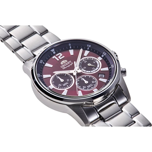 Orient Sports Chronograph Men's Watch Maroon Dial Stainless Steel 40.5mm - ORIENT - Image 2