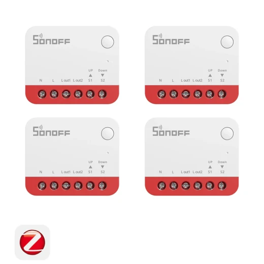SONOFF Zigbee Smart Roller Shutter Switch MINI-ZBRBS, Mini Size, Percentage Control, Alexa Google Home Assistant Compatible 4 Pack SONOFF Zigbee Smart Roller Shutter Switch MINI-ZBRBS, Mini Size, Percentage Control, Alexa Google Home Assistant Compatible 4 Pack