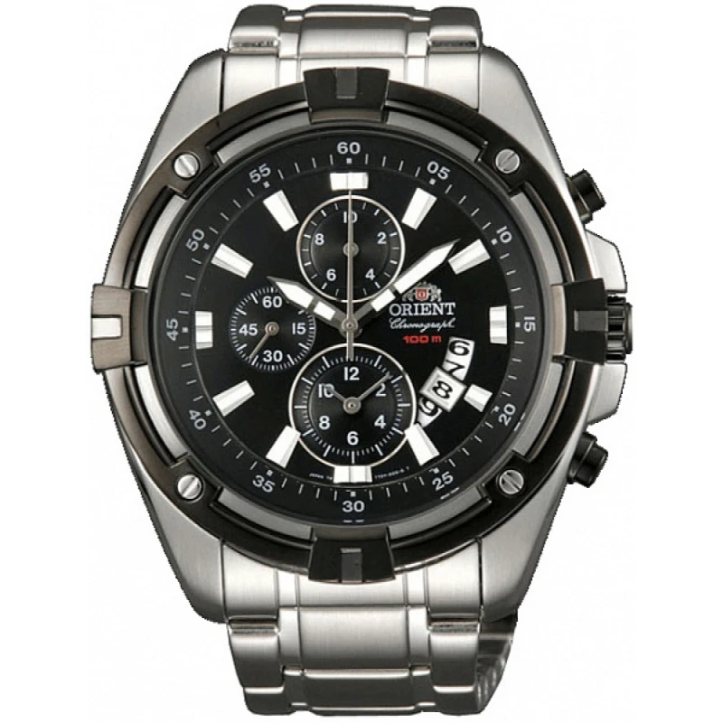 Orient Chrono STT0J002B Men's Watch Stainless Steel Black Dial Chronograph - ORIENT