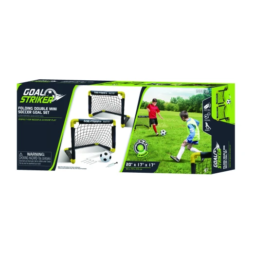 DreamLand Folding Double Mini Soccer Goal Set Portable for Kids and Adults - Dreamland - Image 3