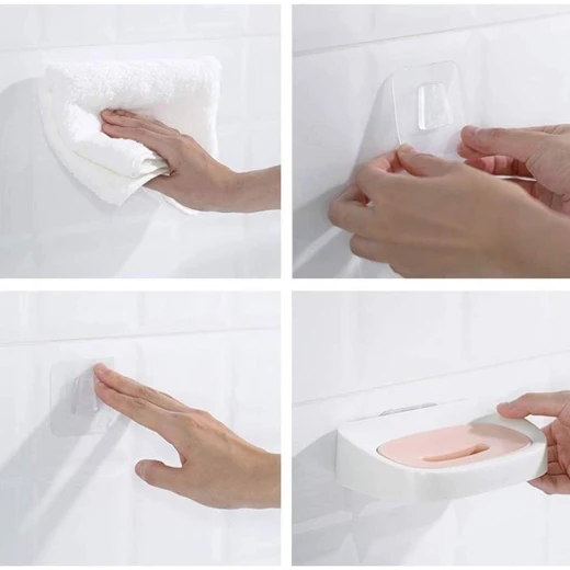 Wall-mounted double-layer soap holder in pink, 15.2x10.5x4 cm – Practical and space-saving design, keeps soap dry, ideal for bathroom or kitchen, adds an elegant decorative touch and organizes your space - Lolo Shop - Image 6