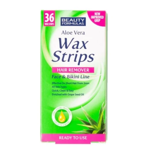 Beauty Formulas Aloe Vera Hair Remover Wax Strips Face & Bikini Line 36 Strips Beauty Formulas Aloe Vera Hair Remover Wax Strips Face & Bikini Line 36 Strips