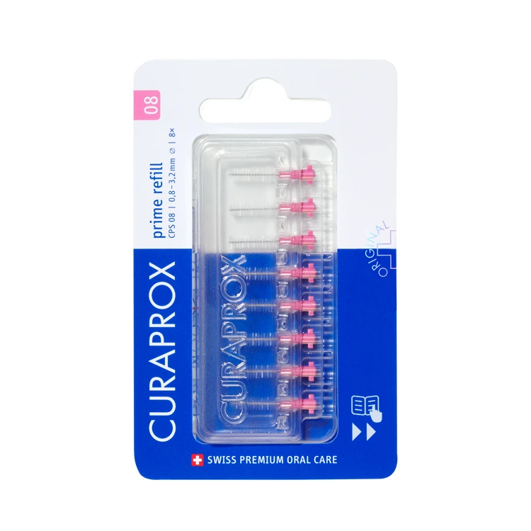 Curaprox CPS Prime Refill Pink Interdental Brushes 0.8mm, Set of 8