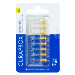 Curaprox CPS Prime Refill Yellow Interdental Brushes, 8 Count, For Gum Health and Fresh Breath