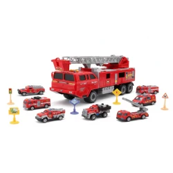 Large Multi-Functional Rescue Fire Truck with Emergency Vehicle Set and Complete Accessories - Interactive Educational Toy to Develop Kids' Skills and Imagination