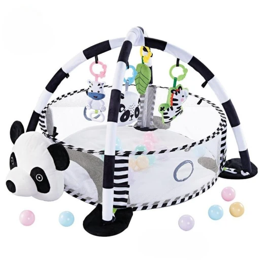 3-in-1 Baby Activity Gym and Ball Pit – Panda Themed Infant Play Mat with 30 Colorful Balls, 4 Hanging Sensory Toys, and Mesh Safety Sides – Tummy Time Activity Center for Newborns and Toddlers 3-in-1 Baby Activity Gym and Ball Pit – Panda Themed Infant Play Mat with 30 Colorful Balls, 4 Hanging Sensory Toys, and Mesh Safety Sides – Tummy Time Activity Center for Newborns and Toddlers