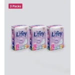 فوط لايفي (Lifey) النسائية الرقيقة جداً - عبوة توفير 3 قطع (إجمالي 108 فوطة) - راحة فائقة وامتصاص مثالي للحماية اليومية والنشاط - لايفي