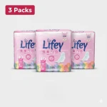 Lifey Regular Thin Feminine Pads – Bulk Value 3-Pack (120 Pads Total) – Discreet Daily Protection with High Absorbency and Soft Cotton Feel. - Lifey