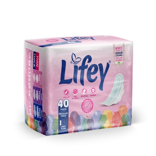 Lifey Regular Thick Feminine Pads – Bulk 3-Pack (120 Pads Total) – Extra Cushion, High Absorbency & Maximum Security for Daily Comfort. - Lifey - Image 5