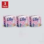 Lifey Regular Thick Feminine Pads – Bulk 3-Pack (120 Pads Total) – Extra Cushion, High Absorbency & Maximum Security for Daily Comfort. - Lifey