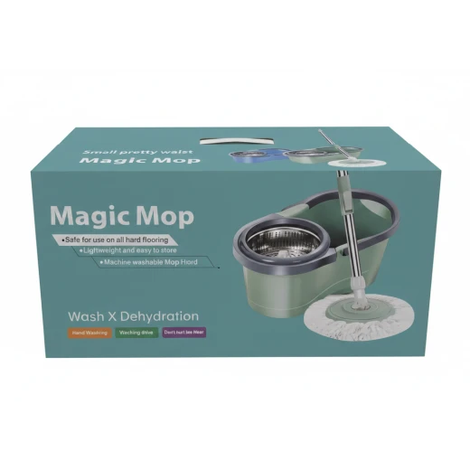 Magic Mop Rotating Cleaning System with Bucket – Lightweight, Wash X Dehydration Technology, Machine Washable Head for All Hard Flooring - Image 4