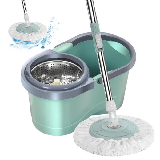 Magic Mop Rotating Cleaning System with Bucket – Lightweight, Wash X Dehydration Technology, Machine Washable Head for All Hard Flooring Magic Mop Rotating Cleaning System with Bucket – Lightweight, Wash X Dehydration Technology, Machine Washable Head for All Hard Flooring