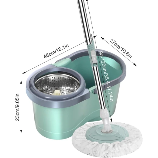 Magic Mop Rotating Cleaning System with Bucket – Lightweight, Wash X Dehydration Technology, Machine Washable Head for All Hard Flooring - Image 7