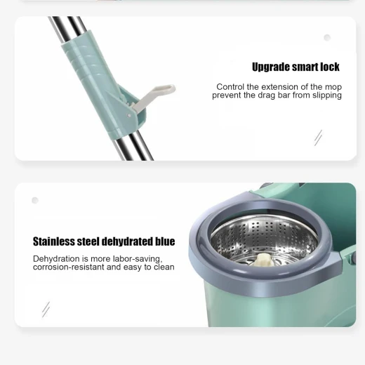 Magic Mop Rotating Cleaning System with Bucket – Lightweight, Wash X Dehydration Technology, Machine Washable Head for All Hard Flooring - Image 6