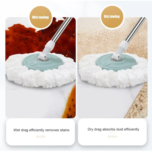 Magic Mop Rotating Cleaning System with Bucket – Lightweight, Wash X Dehydration Technology, Machine Washable Head for All Hard Flooring - Image 8