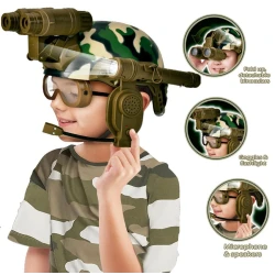 Mega Creative Military Soldier Play Set with Helmet, Binoculars, and Flashlight