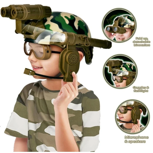Mega Creative Military Soldier Play Set with Helmet, Binoculars, and Flashlight Mega Creative Military Soldier Play Set with Helmet, Binoculars, and Flashlight