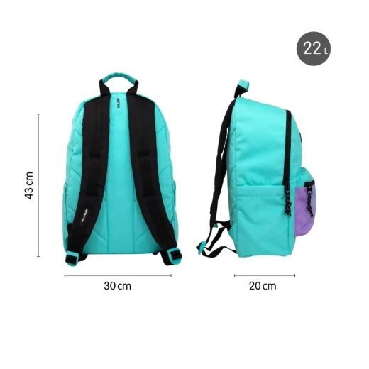 MILAN Sunset School Backpack 22L Turquoise Urban Design Laptop Sleeve - Milan - Image 7