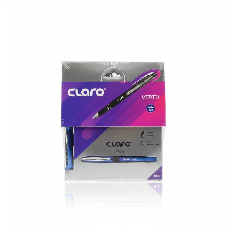 Claro Point Ball Pens 0.7mm Blue Ink for School and Office, Pack of 10 - Claro