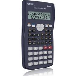 آلة حاسبة علمية ديلي D82MS - 240 وظيفة، شاشة عرض من سطرين، تصميم احترافي أزرق مع غطاء حماية منزلق