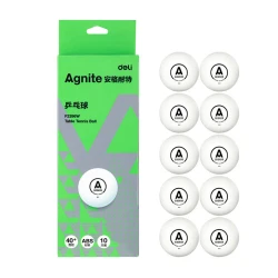 Deli Agnite 10-Piece Table Tennis Ball Set – Premium ABS Material, 40mm Standard Size, Professional Training Grade (F2396)