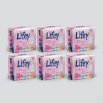 Lifey Regular Thin Feminine Pads Bulk Pack, 6 Packs of 10 Pieces (60 Pads Total), Ultra-Thin & Breathable for Daily Comfort - Lifey