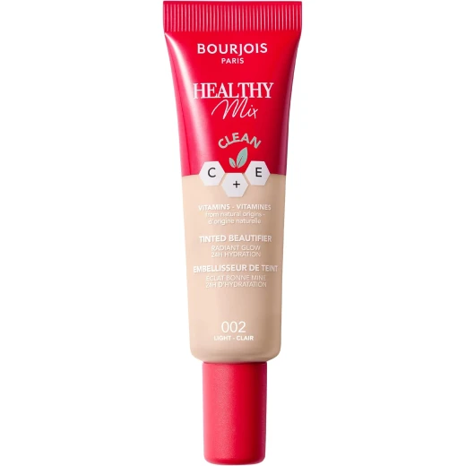 Bourjois Healthy Mix Clean Tinted Beautifier Foundation Lightweight Coverage 30ml 24hr Hydration Natural Finish Buildable Formula For All Skin Types