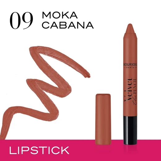 Bourjois Velvet The Pencil Lipstick Matte 09 Moka Cabana Long Lasting Color - Image 6