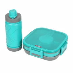 Healthy Compartment Lunch Box for Kids with Fork & Sauce Cup – Leakproof School Food Container with Transparent Lid