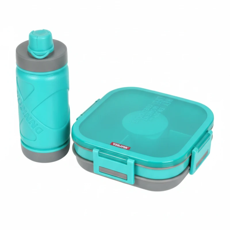 Healthy Compartment Lunch Box for Kids with Fork & Sauce Cup – Leakproof School Food Container with Transparent Lid - Amigo