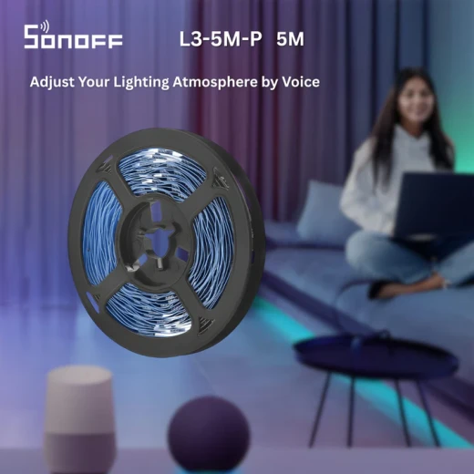 شريط إضاءة LED RGB ذكي من سونوف L3-5M-P واي فاي بطول 5 أمتار شريط مرن تحكم صوتي مزامنة الموسيقى - سونوف - Image 11